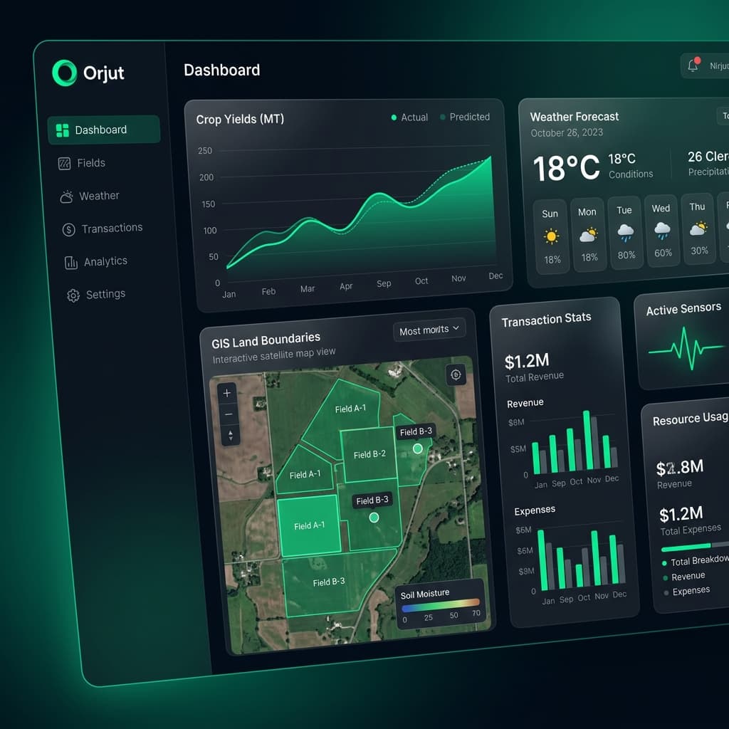 Orjut ZiraiAsistan Dashboard Mockup